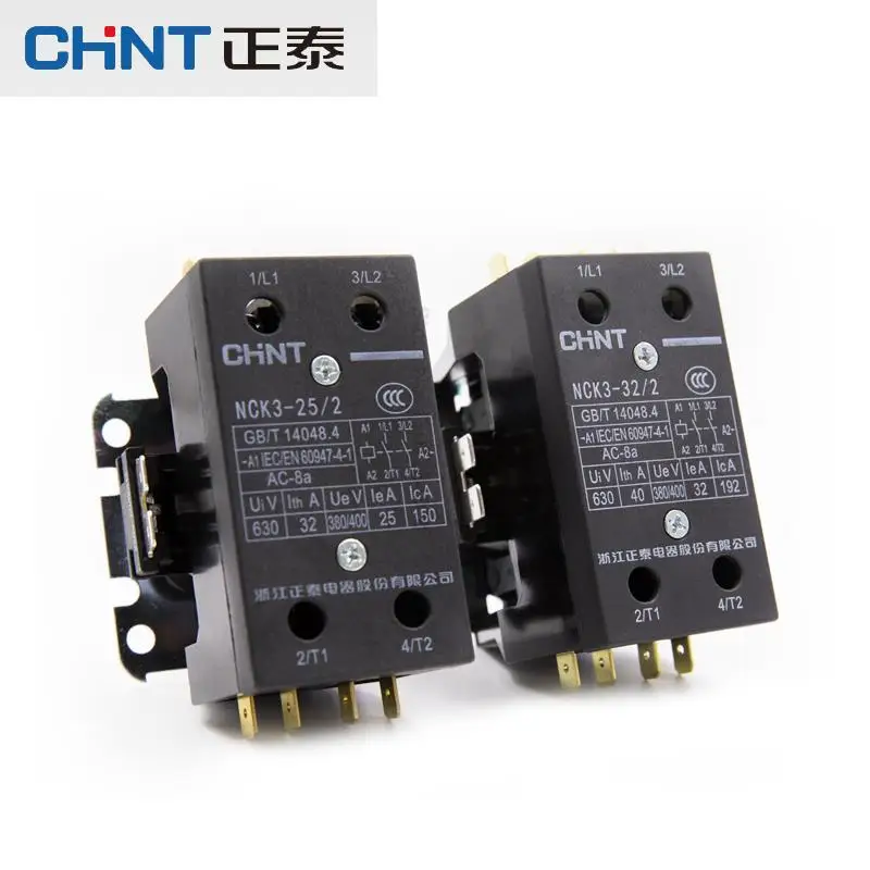 Original CHINT AC Contactor For Air Conditioner NCK3-25/2 25A 220V NCK3-32/2 32A 220V Make And Break Contactors NCK3