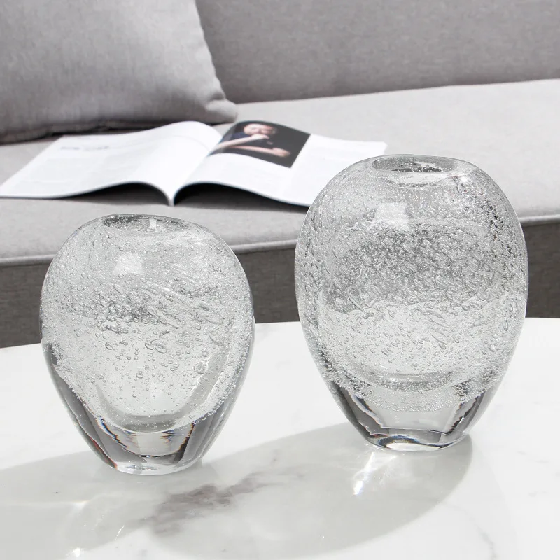 Bubble transparent flower bottle modern home glass handicraft ornament soft decoration model room dining table living room