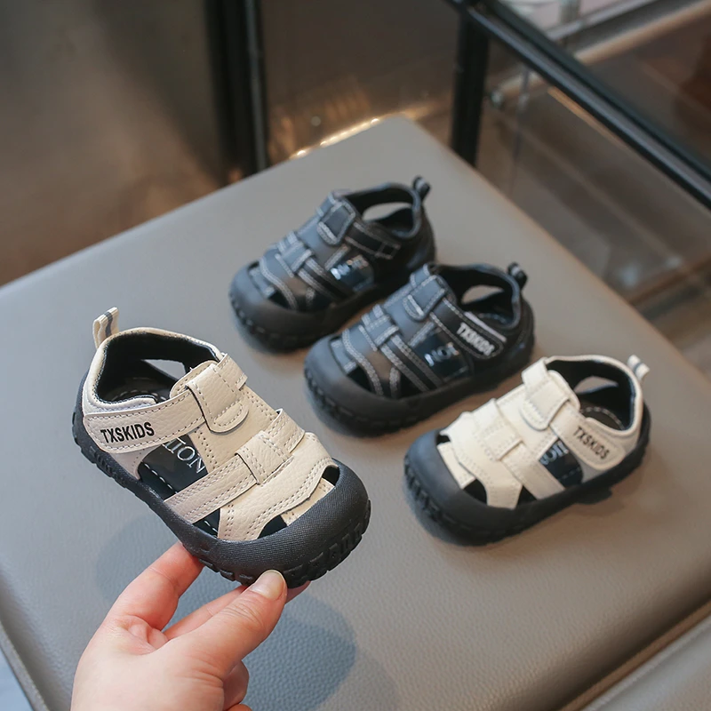 Toddler Kids Sandals 0-6 Years Beige Hollow Out Breathable Boys Girls Casual Shoes Versatile Non-Slip Baby Shoes Children's