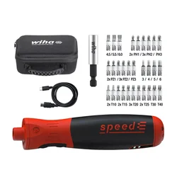 Wiha 45791 Electric Screwdriver Set speedE® Pocket Drive Kit 30 Bits in 1