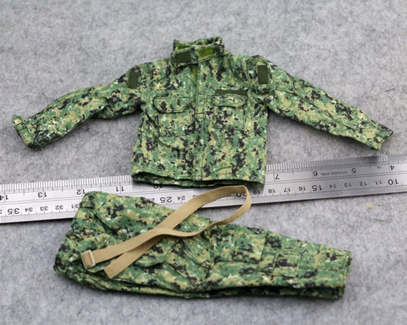 1/6ผู้ชายทหารยุทธวิธียุทธวิธีทหาร Jungle Camouflage Combat เสื้อกางเกงหมวกสำหรับ12นิ้วตุ๊กตาขยับแขนขาได้ Body