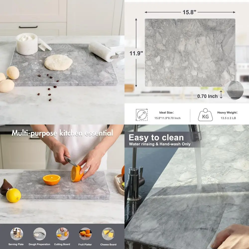 

Rectangular Marble Cutting Board 16x12 - Kitchen Countertop, Pastry, Cheese Boards, Home Decor, Charcuterie Chopping Slab