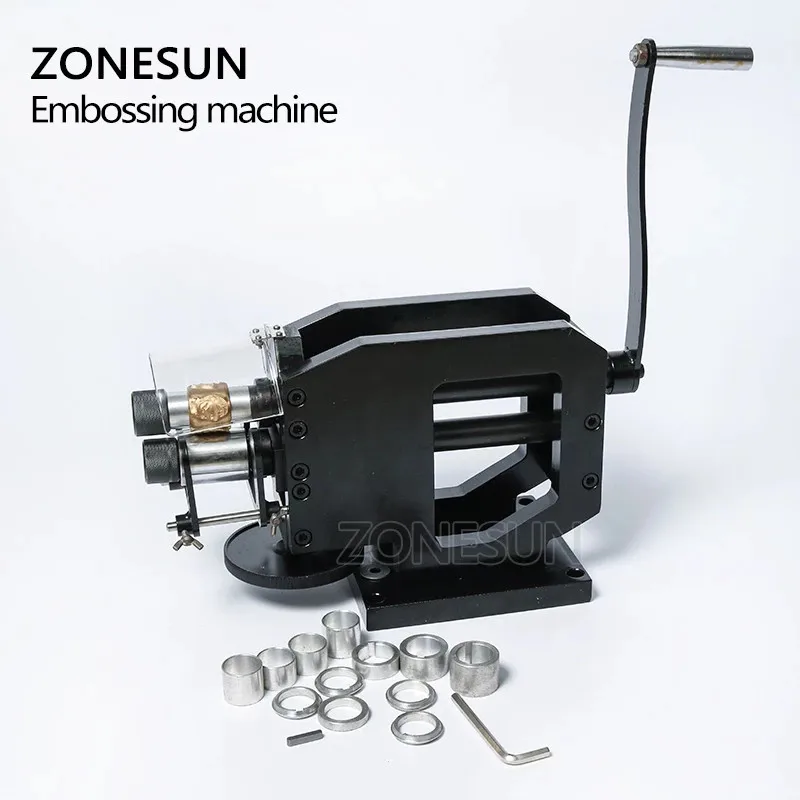 ZONESUN Leather Stamping Machine Cold Pressing Machine Embossing Repeating Pattern For Leather Belt Guitar Straps Logo Embosser