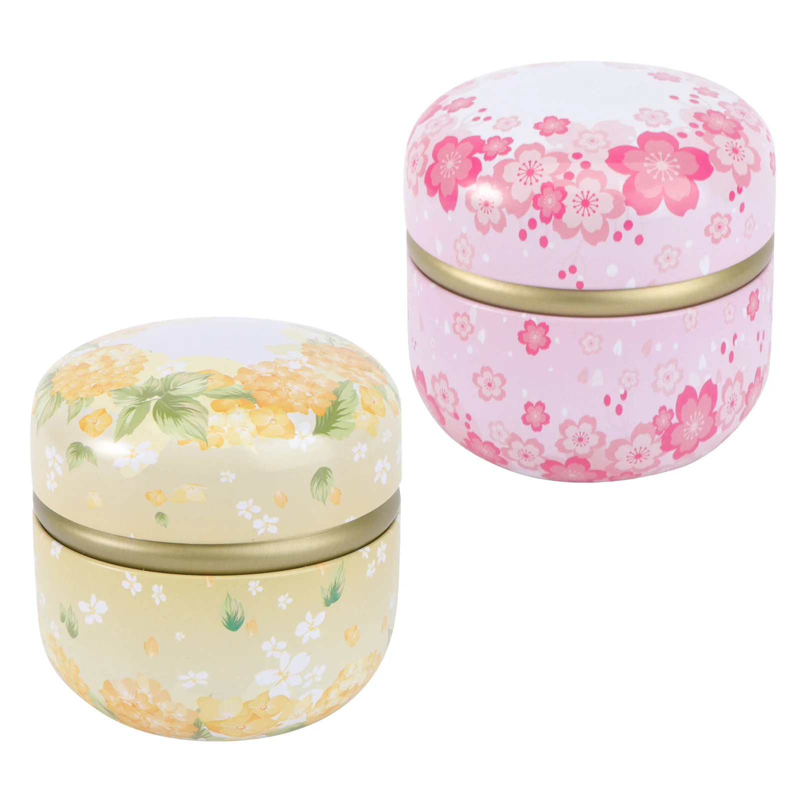 

2 PCS Containers Round Tea Cans Jewelry Scented Boxes Delicate Jar Tinplate Small Jars