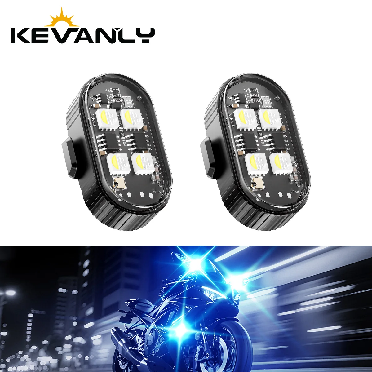 4/6in1 Wireless Remote LED Colorful Strobe Light Motorcycle Bike Warning Aircraft Light Anti-Collision Indicator Signal Lamp