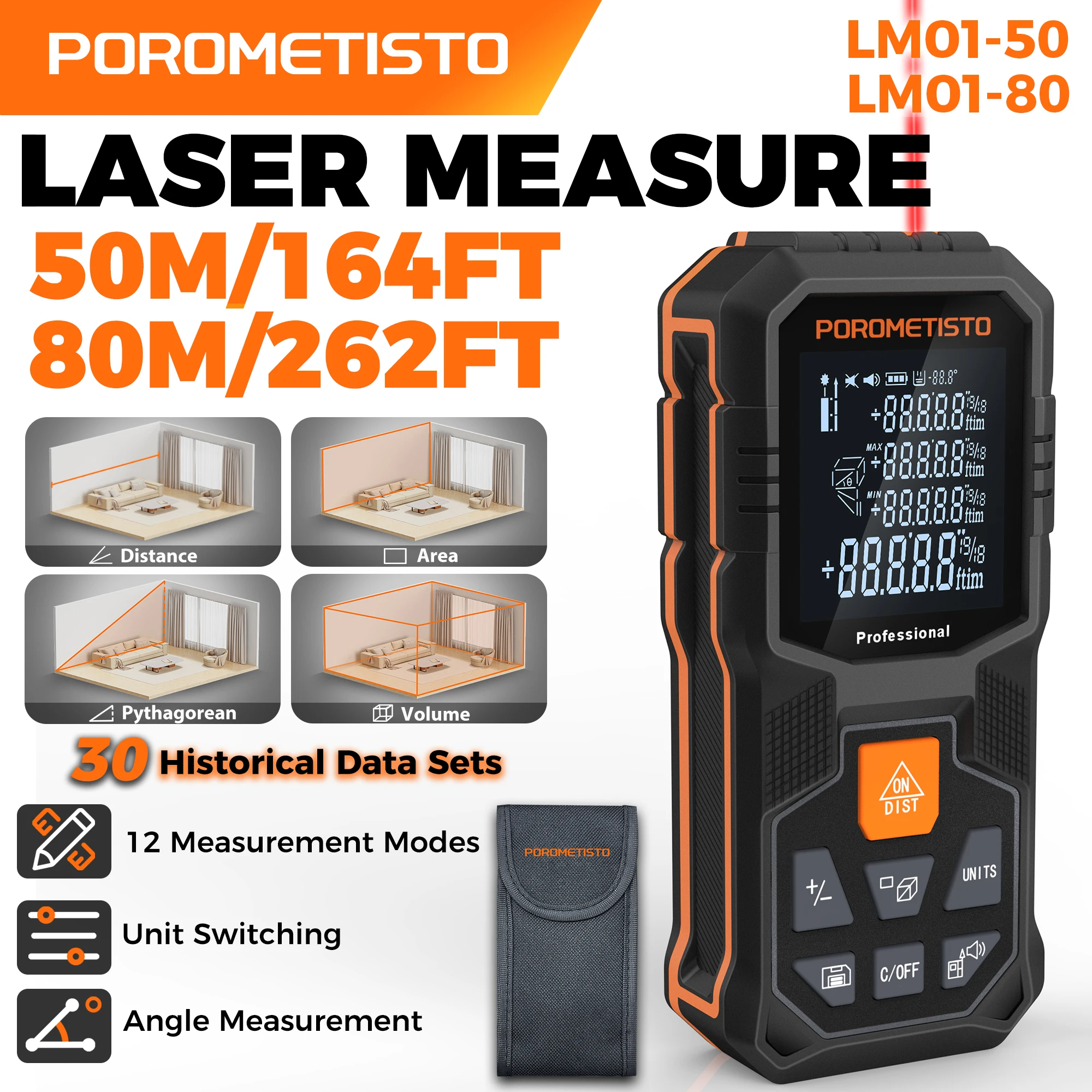 Laser Distance Meter 2 In 1 Tape - Medidor de Distância a Laser 2