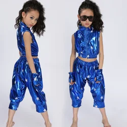 Conjunto de Ropa de baile de Jazz para niño y niña, traje de actuación de Hip Hop, pantalones cortos, 2020