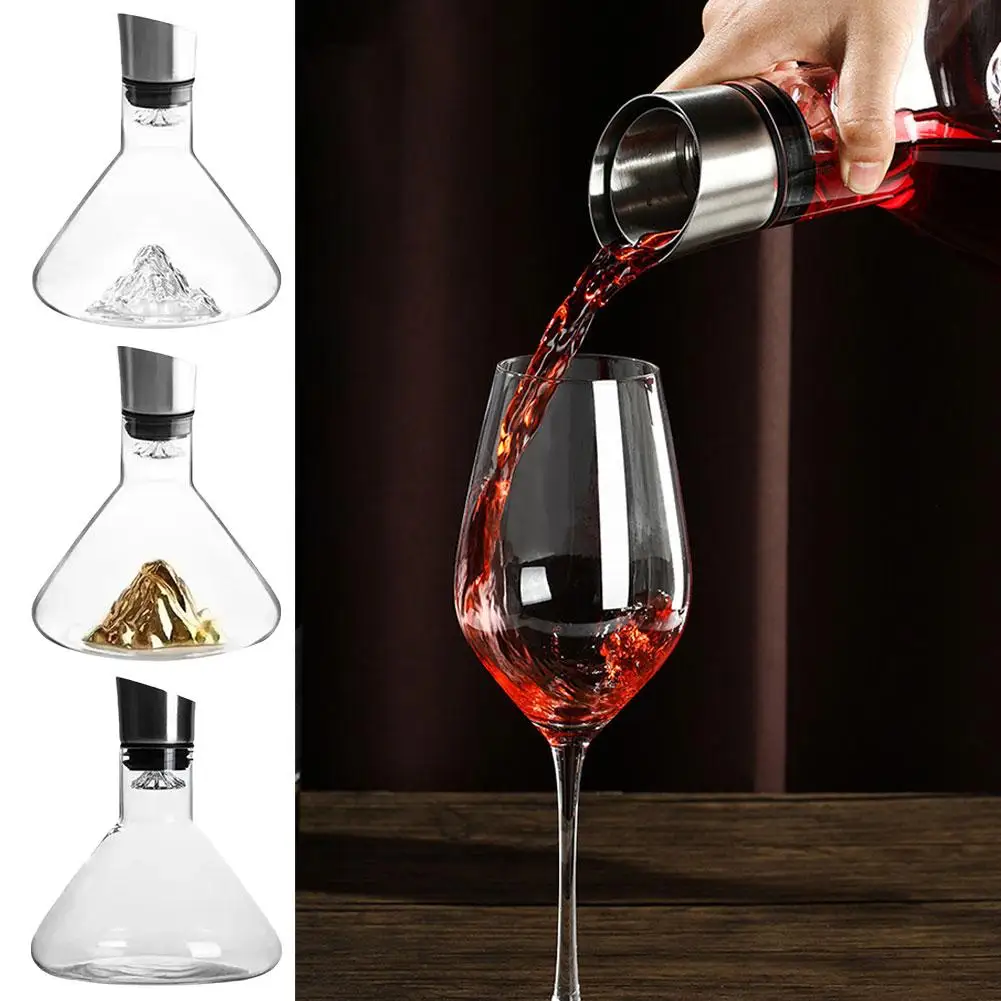 Iceberg Waterfall Style Decanter Crystal Glass Transparent Decanter Wine Red Dispenser Aroma High-end Quick Wine Filter V1H2