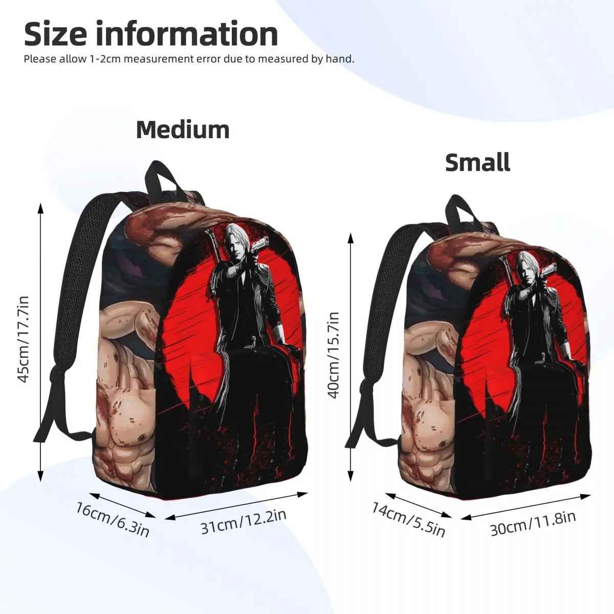 Dante - Devil May Cry Backpack Daypack Large Capacity Kids BookBag School Bag Shoulder Bags for Boys Girls