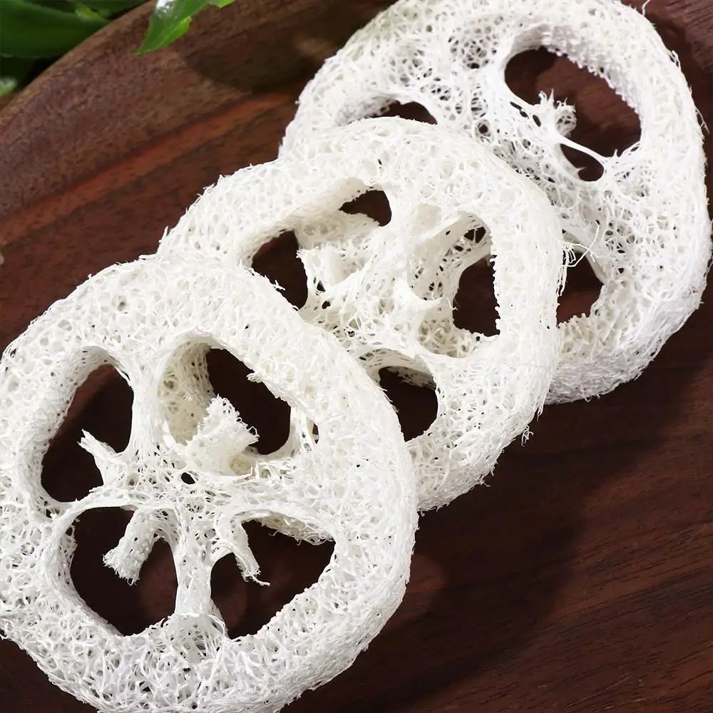 10Pcs Compostable Washing Cloth Loofah Slices Natural Easy To Clean Scouring Pad Soap Saver Scrubber Scrub Sponge