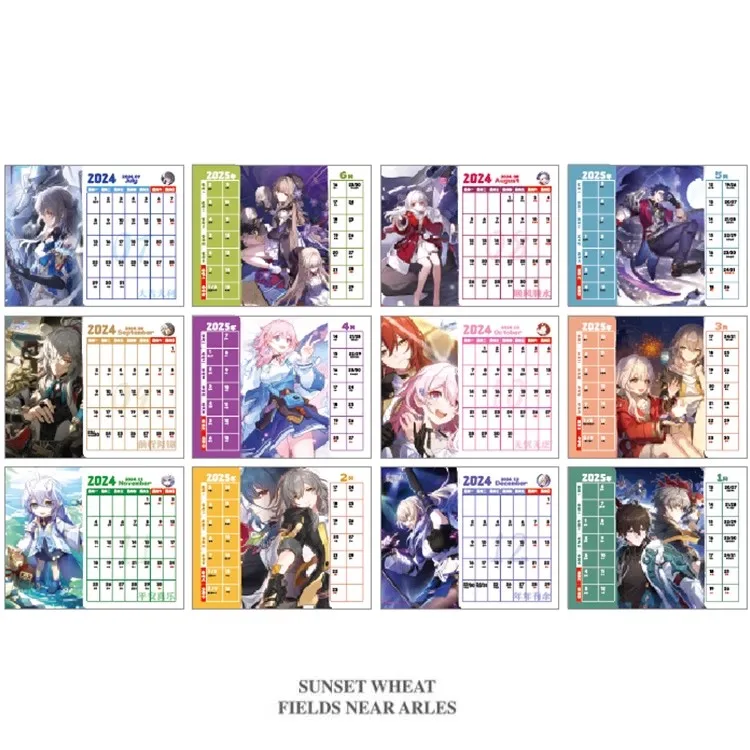 Jeu Honkai: Star Rail Desk Calendar, Dan Heng, 7 mars, personnages de dessins animés, calendriers pour touristes, calendrier 03, licence Schedule, 2025