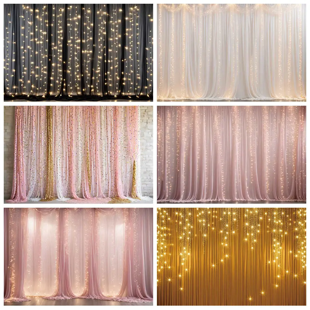 MOON.QG Wedding Curtain Photography Backdrop Black Women Portrait Glitter Photozone Background Product Studio Photobooth Sets