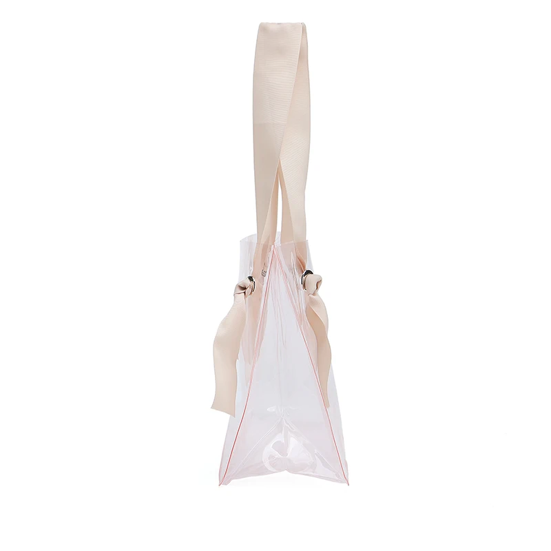 Clear PVC Gift Bag With Ribbon Handles See Through Souvenir Bag