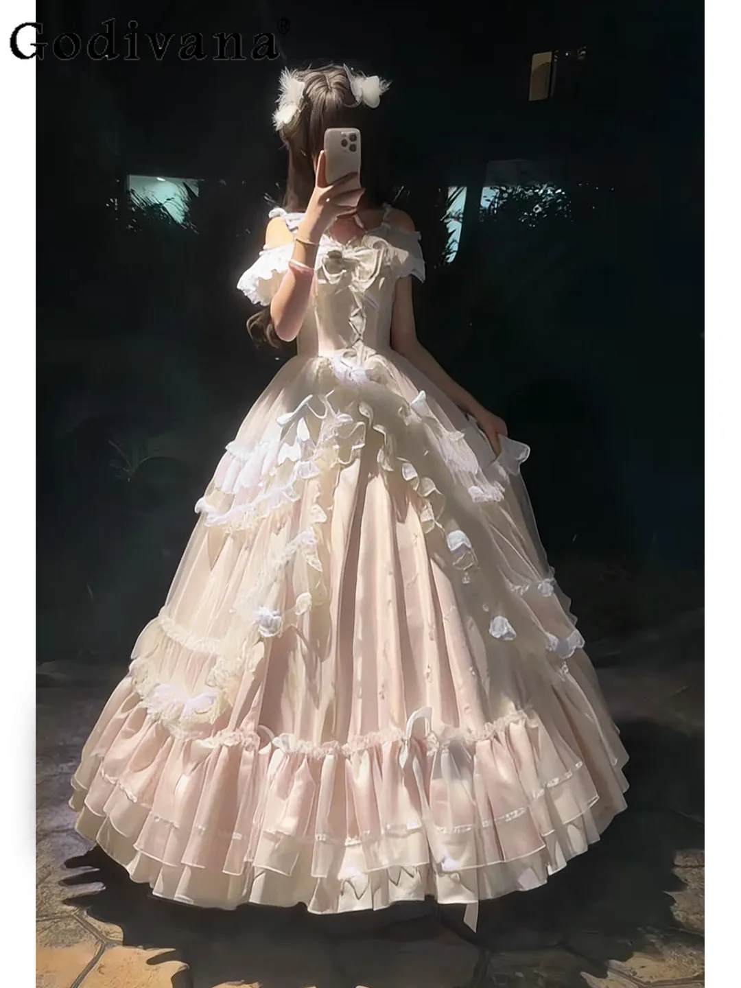 

Pink Elegant Sweet Girl Lolita Dress Birthday Bar Mitzvah Evening Dress Gorgeous Wedding Pure Desire Styl Princess Cake Dresses