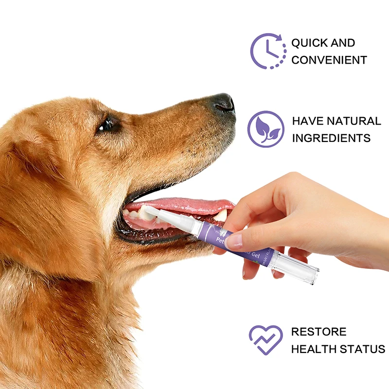 Pluma de limpieza de dientes para mascotas, eliminador de placa de sarro para perros y gatos, desodorante para refresca el aliento, reparación de encías, Gel para el cuidado bucal, 1/2/3 Uds.