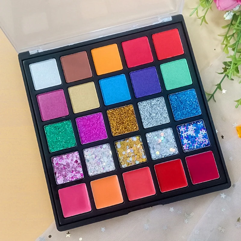 25 Colors Shimmer Matte Eyeshadow Beauty Colorful Eyeshadow Makeup Cosmetic Women (1 Box)