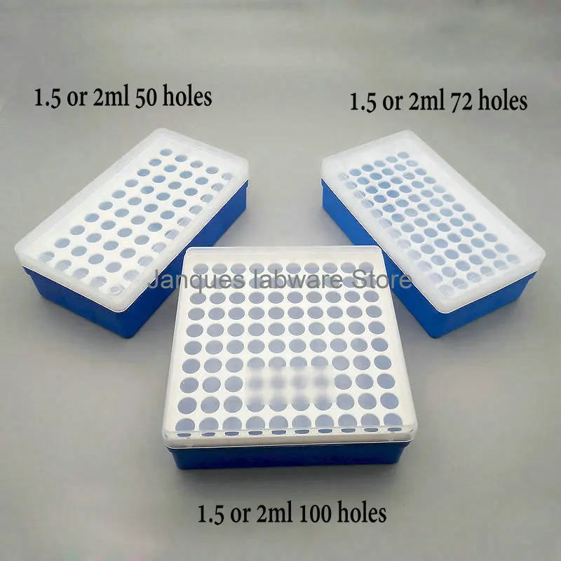 Boîte de rangement en plastique pour tubes centrifuges, tube PCR de laboratoire, stockage PP T1, 0.2ml, 0.5ml, 1.5 ml, 2ml, 5ml, 10 ml, 15ml, 50ml,