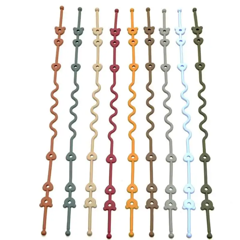 Cadena para chupete bebé con correas seguridad, soporte silicona para cochecito y trona, portavasos para beber, correa
