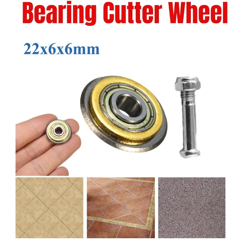 1pc Bearing Cutter Wheel Tungsten Carbide Bearing Tile Ceramic Cutting Wheel Glass Cutter Spare Tools 22*6*6mm