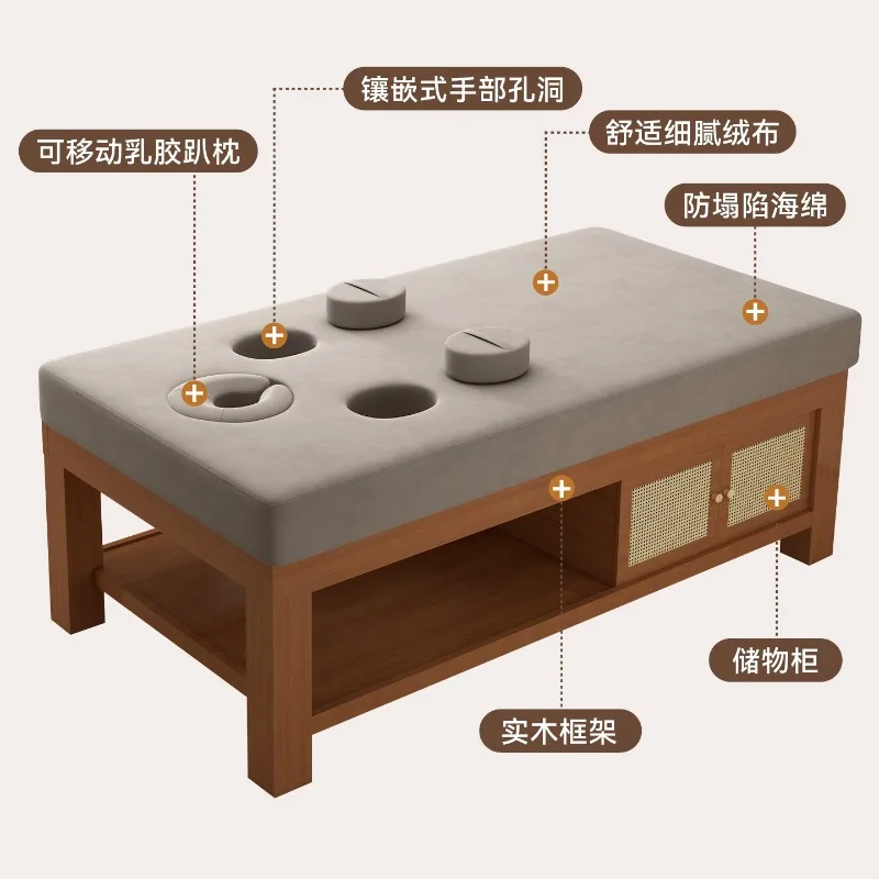 No installation of solid wood beauty massage bed, beauty salon physiotherapy bed, traditional Chinese medicine bone setting mass