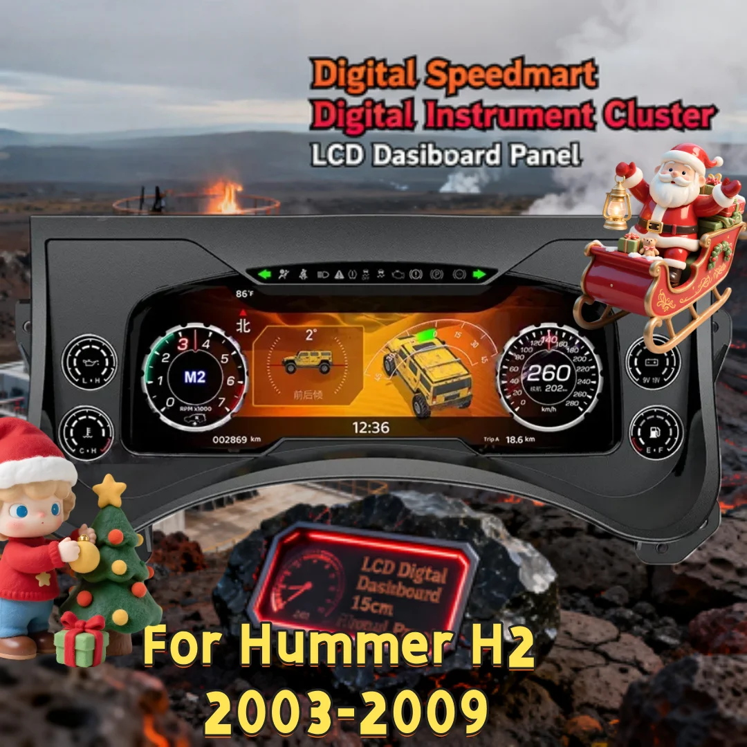 

2025 НОВЫЙ цифровой кластер приборной панели, виртуальный спидометр кабины для Hummer H2 2003-2009, приборная панель, ЖК-дисплей, приборная панель, система Linux 12,3 дюйма