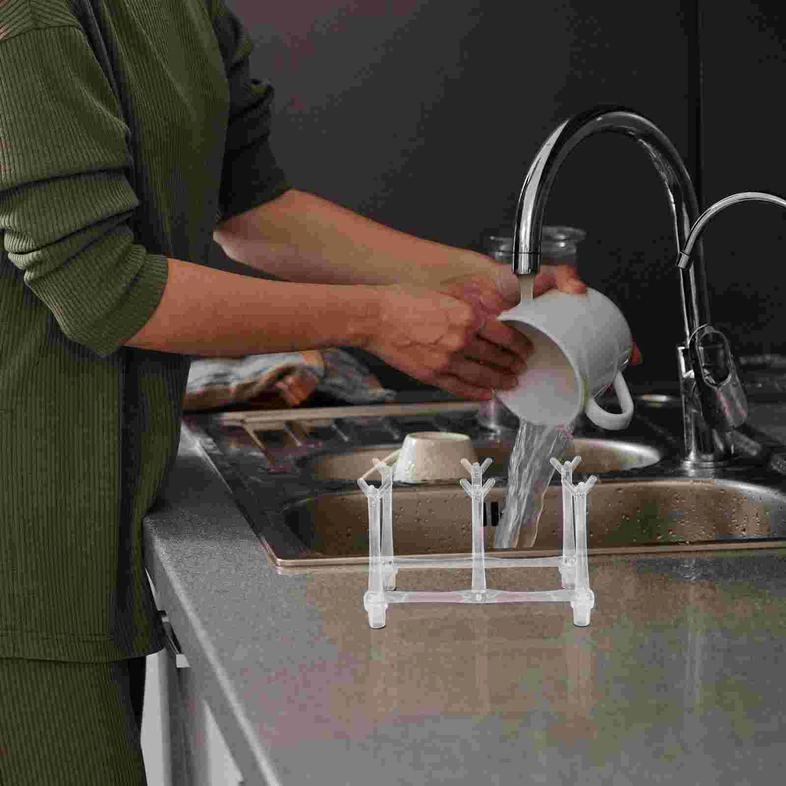 แก้วกาแฟถ้วยผู้ถืออุปกรณ์เสริมRackขวดขนาดเล็กแห้งโปร่งใสOrganizer