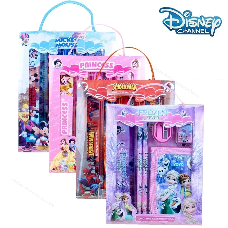 

Disney Cartoon Stationery Set Frozen Elsa Mickey Minnie Mouse Spiderman Anime Figures Children's Cute School Stationery Supplies