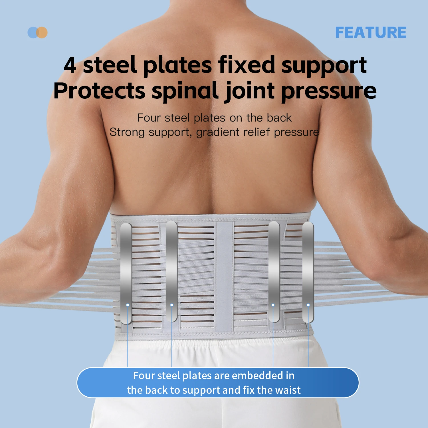 Waist Belt, Fitness And Sports Fixed Belt, Steel Plate Support, Waist Circumference, Abdominal Compression, Summer Thin