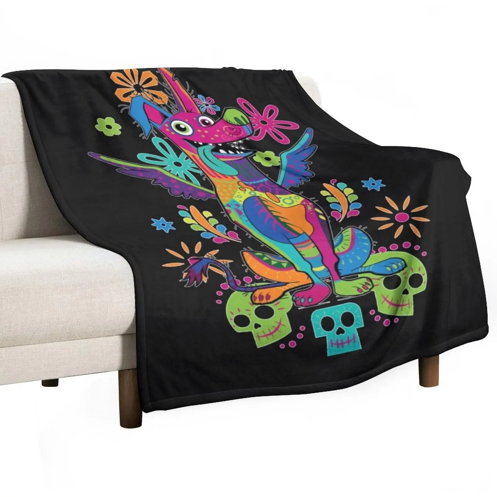 Day Of The Dead Dante Coco Dog Throw Blanket warm for winter Plaid on the sofa for babies Blankets