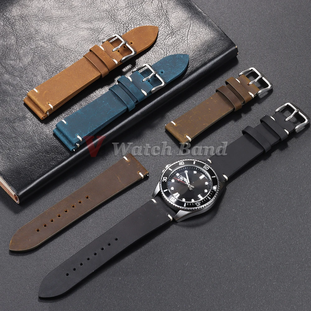 Calfskin Leather Bracelet for Omega for Seiko Watch Band Brown 18 20 21 22 24mm Wrist Strap for Casio for Rolex Watch Accessory