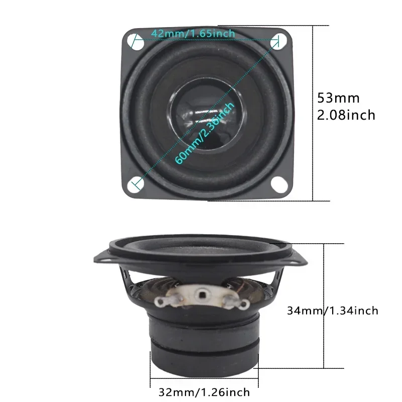 

2Pcs 2 Inch 4 Ohm 10W Speakers Audio Portable Full Range Sound Dual Magnetic Loudspeaker DIY Home Theater Sound System Speaker