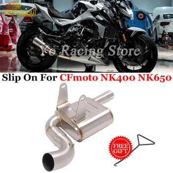 Slip On For CFmoto NK400 NK650 NK 400 650 Motorcycle Exhaust Midddle Stainless Link Pipe Connecting Original Moto Muffler Tube