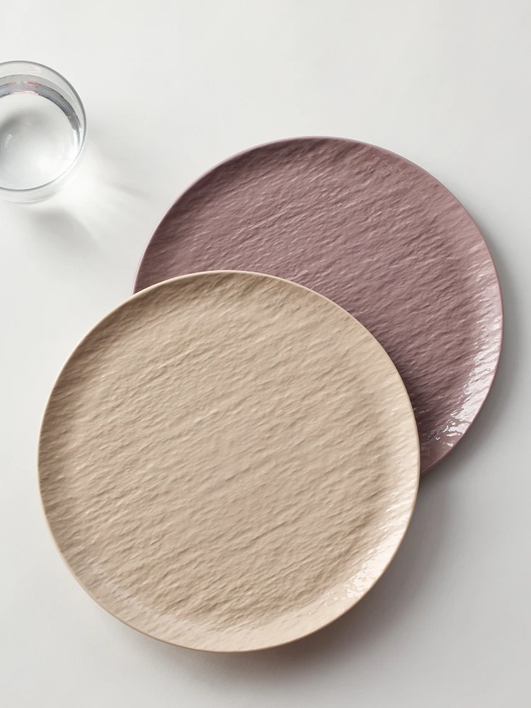 

Mngwu Cerc Steak Plate Simple Modern High-End Dinnerware Di Nordic Sle Pure Color round Plate Luxury Sensation