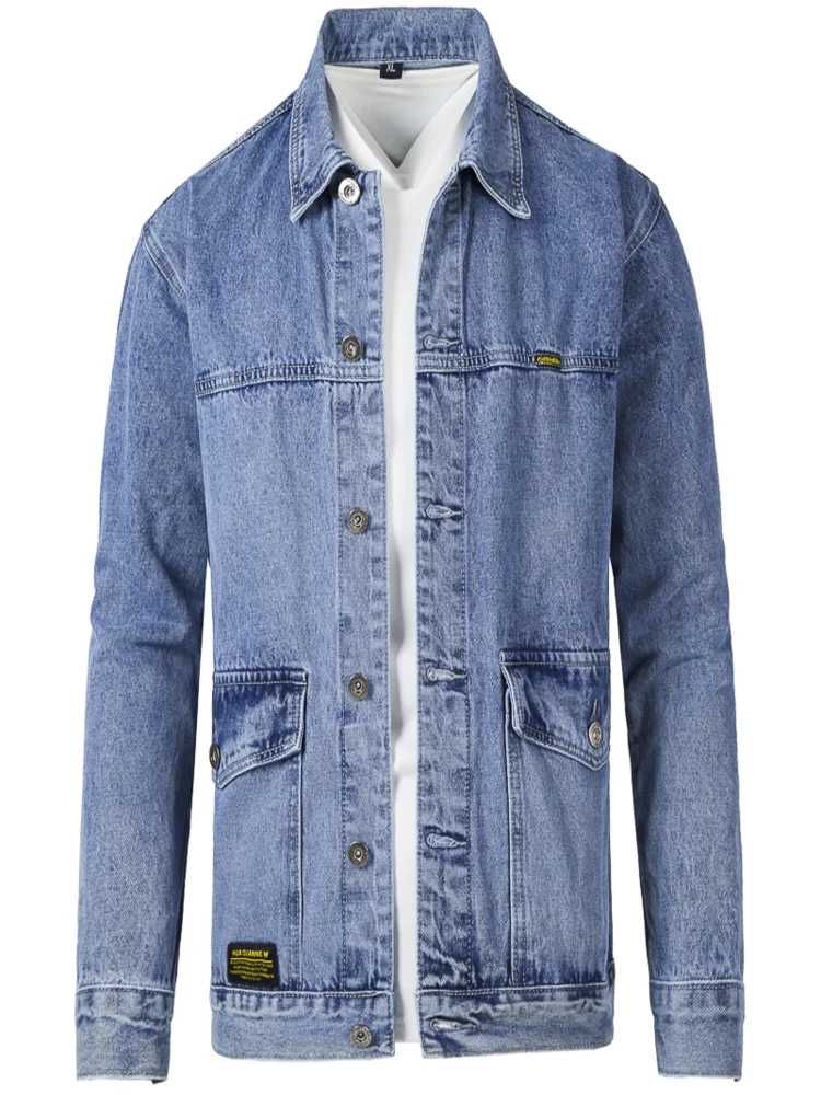 

Men's Spring and Autumn Trendy Denim Jacket for Youth Students, Affordable Personalized Fashionable Outerwear bomber jacket