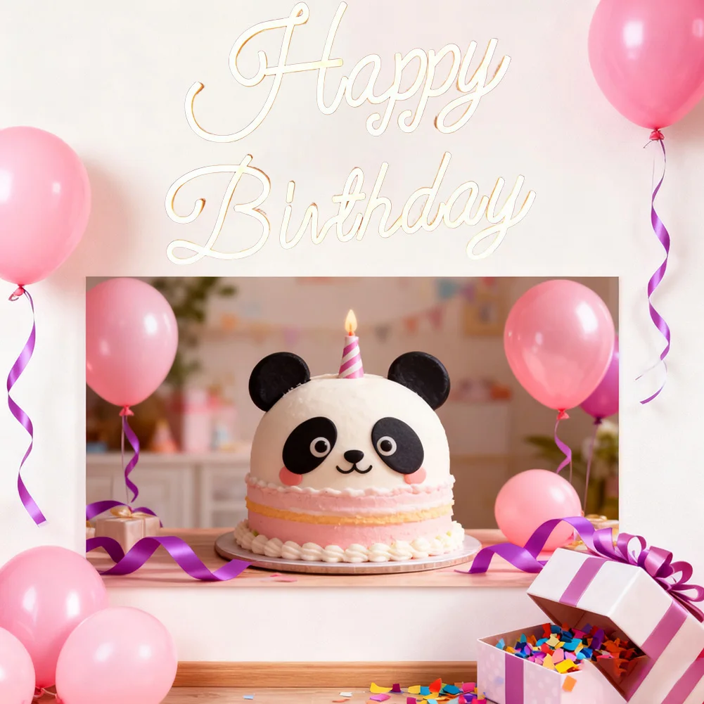 Birthday Party Happy Birthday Neon LED Party Light Plastic Backing Panel Quick Hook Installation For Party Decor