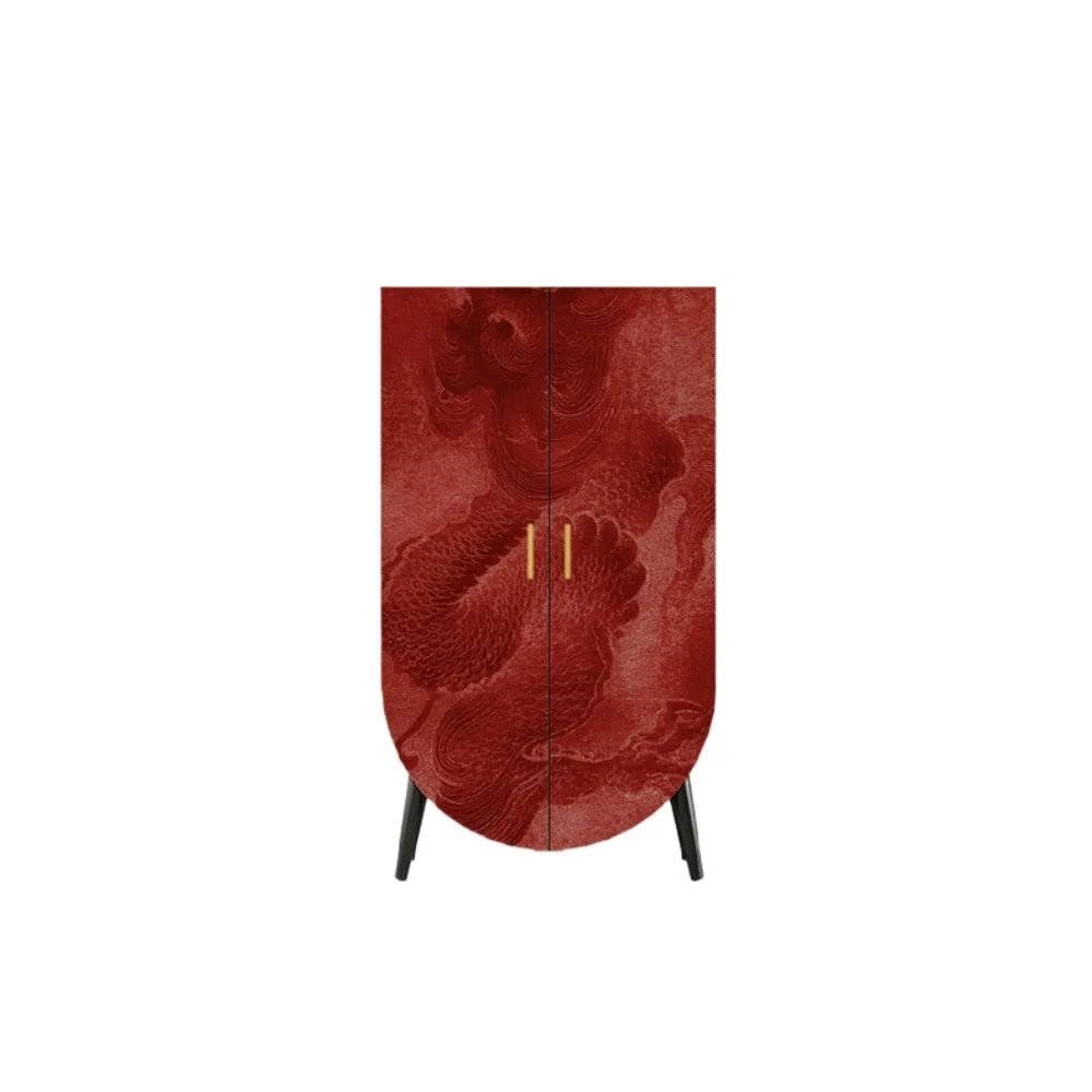 

New Chinese retro solid wood wardrobe for home use, living room decorative locker, cloakroom storage cabinet