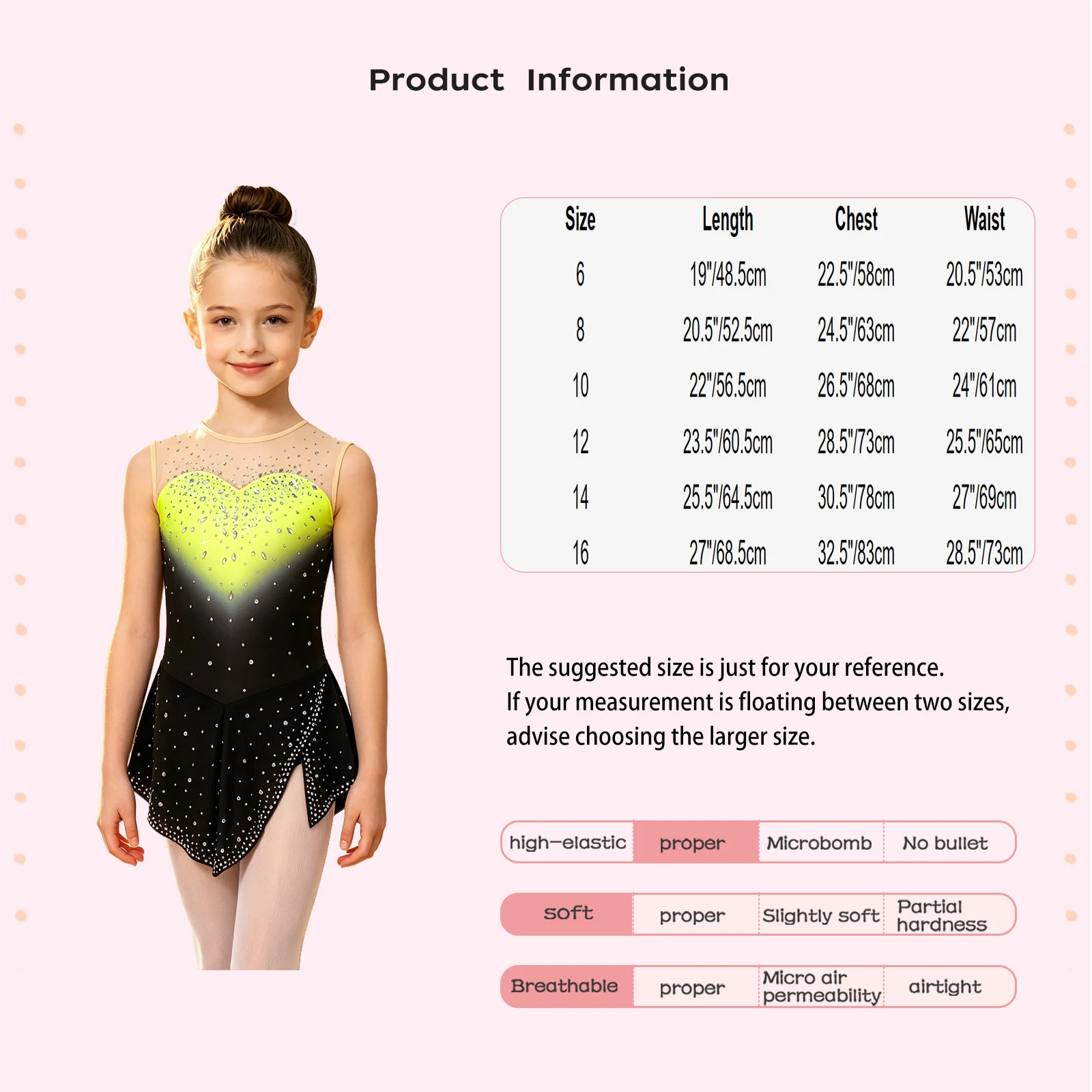Kids Girls Sleeveless Mesh Rhinestone Bodysuit Jumpsuit Dress for Gymnastics Ballet Skating Dance Stage Performance Competition
