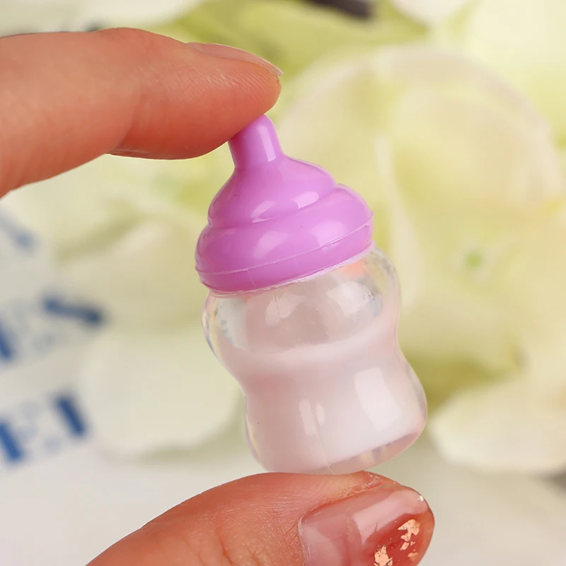 1Pc Kids Pretend Play Games Toys Mini Nipple Baby Doll Pacifier Bottle For Doll House Feeding DIY Accessories Random Color