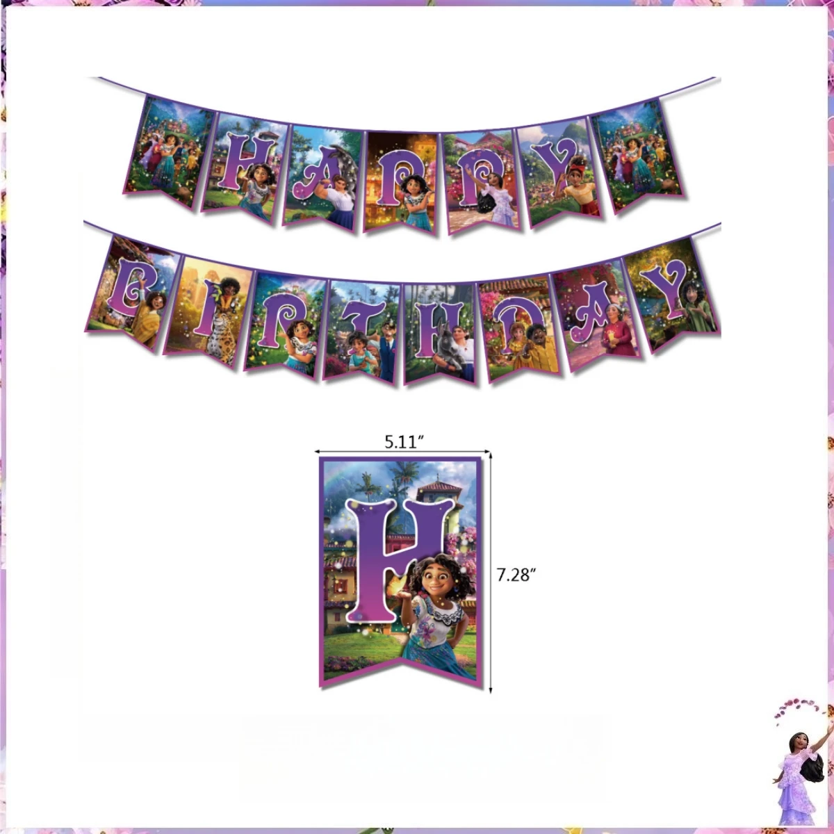 Disney Encanto Isabella Party Decoration Happy Birthday Banner Latex Balloon Cake Decor Baby Shower Girl Birthday Party Supplies