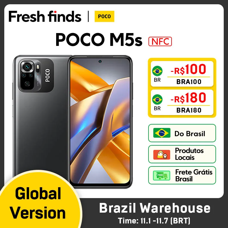 POCO M5s Global Version Samrtphone MTK G95 33W fast charging 64MP Quad Camera 6.43