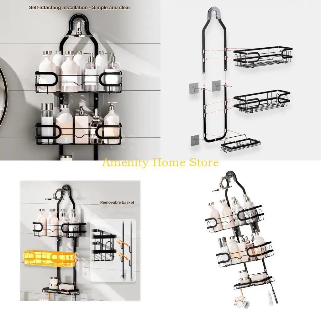 f26c-simple-to-install-shower-head-mounted-storage-rack-containing-separate-containers-and-hangers-for-accessories