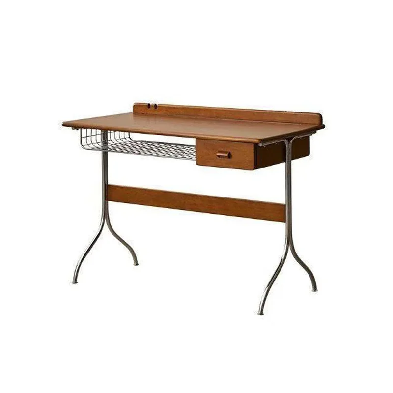 

Retro, solid wood desk, medieval style, single person, writing desk, computer desk, Nordic