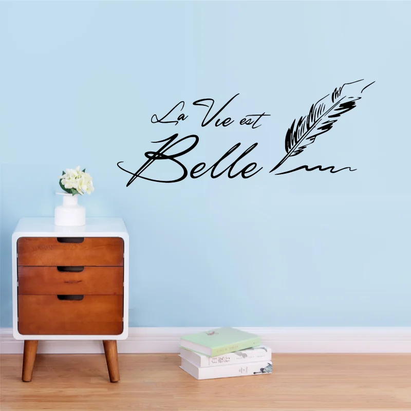 

Beauty French Quote wall stickers la vie Belle Decal Vinyl Sticker For Baby's Rooms Wall Decals Decor Wall Sticker Mural Poster