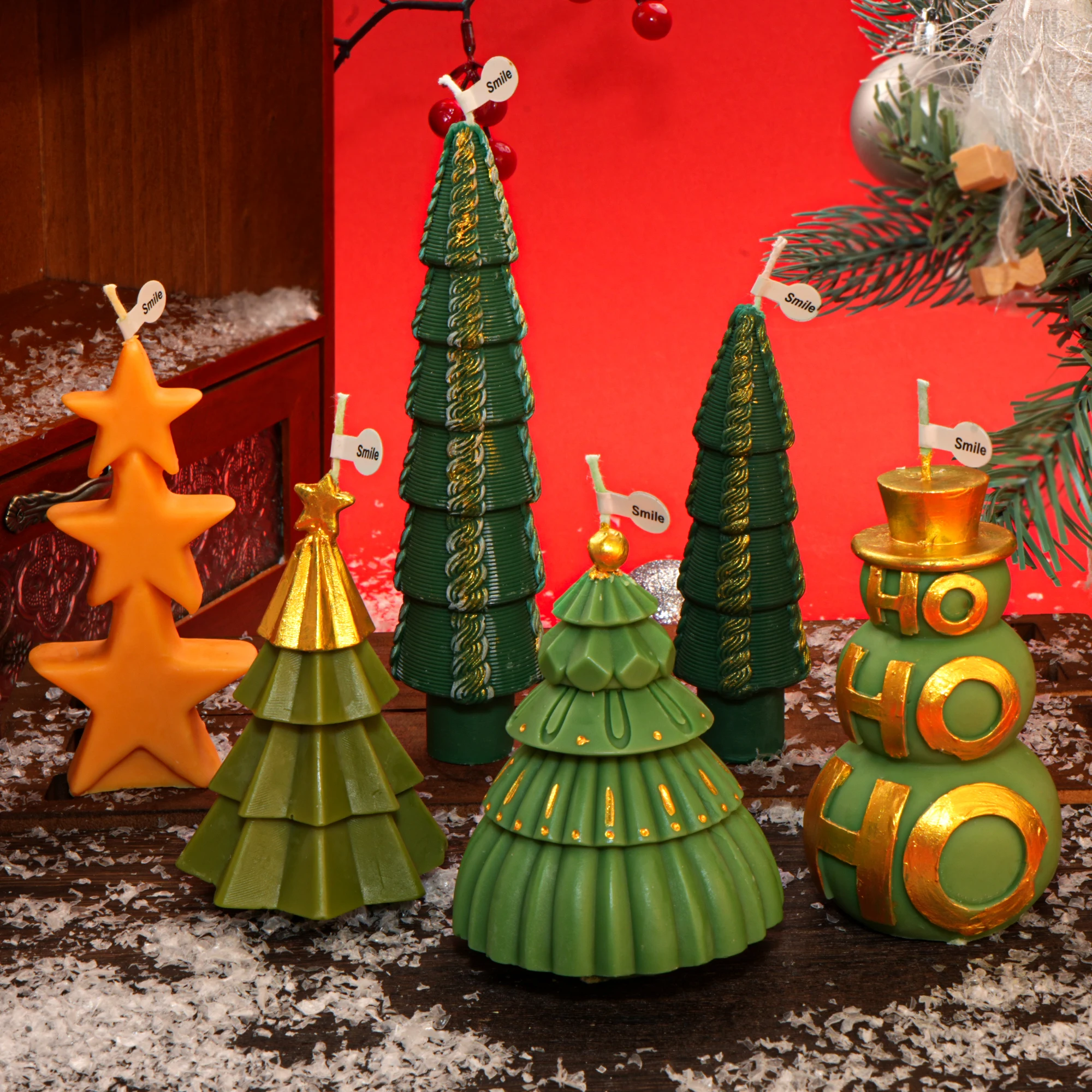 Neue Geometrische Weihnachten Baum Kerze Form 3D Pinetree Silikon Harz Casting Form DIY Weihnachten Baum Aroma Seife, Der Werkzeug Wohnkultur
