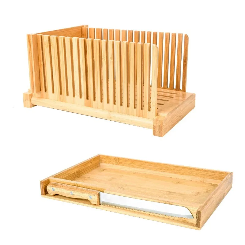 

Adjustable high-quality bamboo bread slicer cutter guide Manual bread slicer for homemade bread