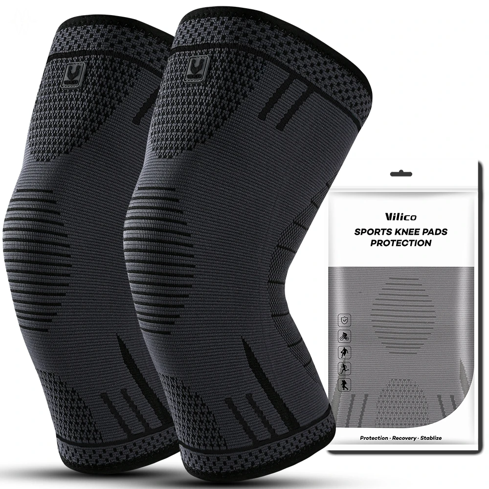 Compression Knee Brace With Side Support Springs Elastic Breathable Knee Sleeve 1Pc For Basketball Volleyball Gym Running Fitnes - view 2