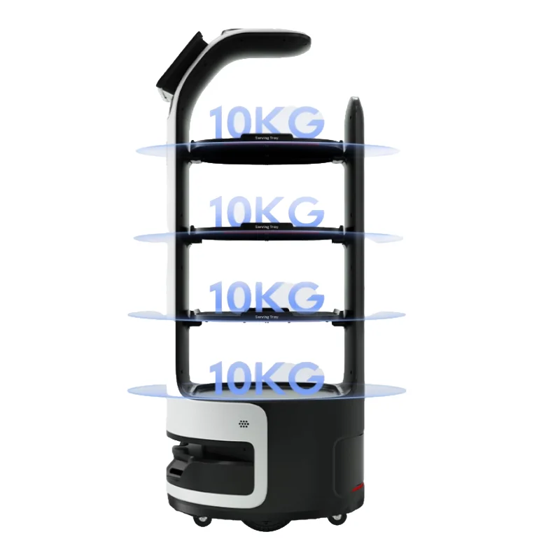 D1 Commercial Delivery Robot for Restaurant Hotel Cafe – Autonomous Serving, Food Tray, AI Navigation, Multi-Floor, 40kg