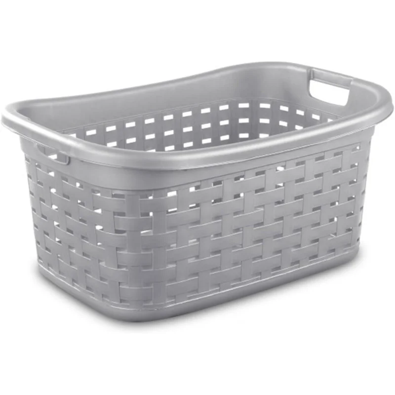 

2026 New：Cement Gray Durable Weave Laundry Basket with Wicker Pattern (18 Pack)