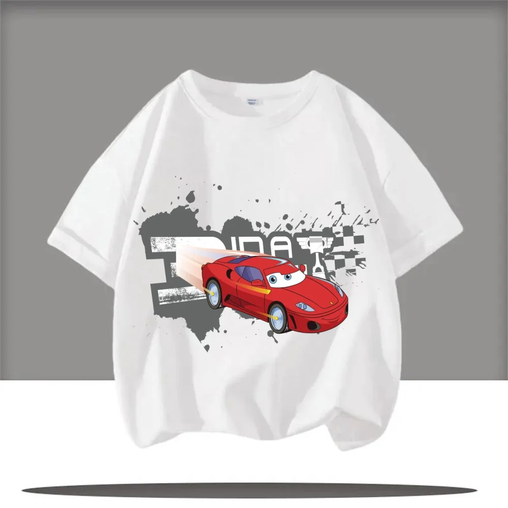حار بيع سيارة بيكسار البرق ماكوين 2D مطبوعة لطيف شبكة تي شيرت للفتيات ملابس الأولاد قصيرة الأكمام تي شيرت لفصل الصيف