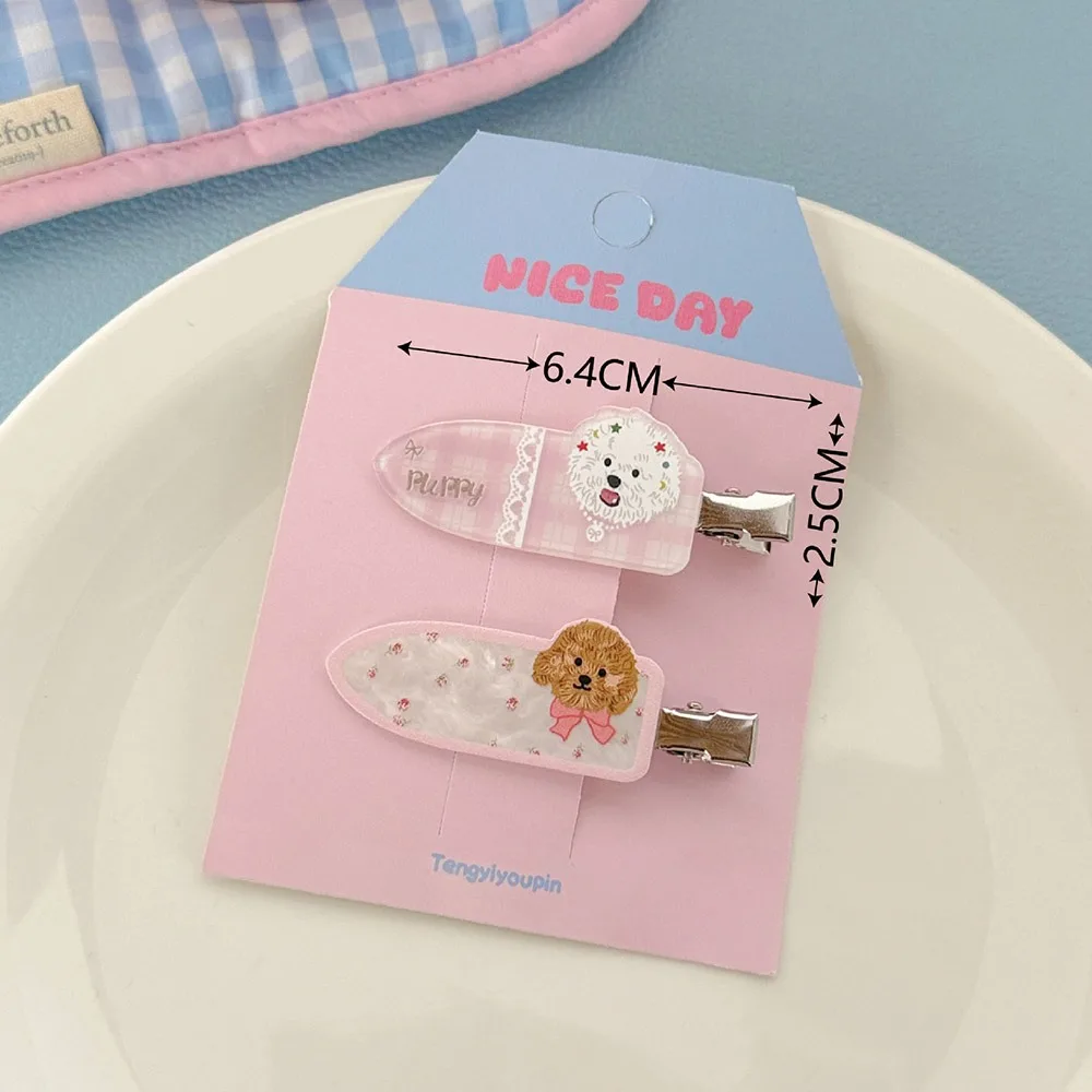 

Durable Cute Cartoon Puppy Hair Clips Sweet Adorable No-Crease Bang Clip Trendy Duckbill Clips Hair Accessories for Women Girls